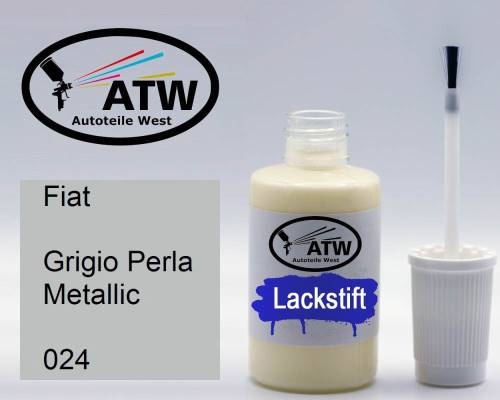 Fiat, Grigio Perla Metallic, 024: 20ml Lackstift, von ATW Autoteile West.